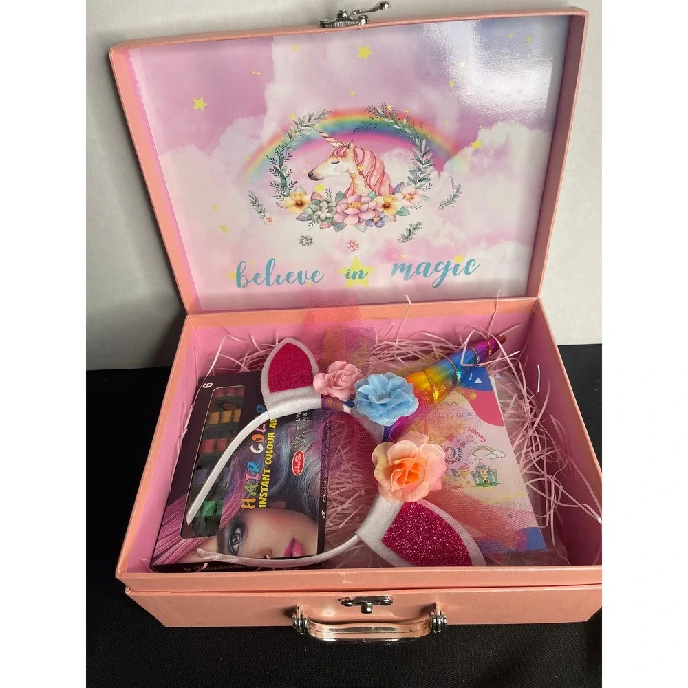 Bestisur Unicorn Gift DIY Craft Kit Girls Pink Sequin Bag Headband YYDZ03‎ NEW